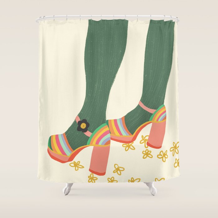 Rainbow walk feet Shower Curtain Gallery Image 1
