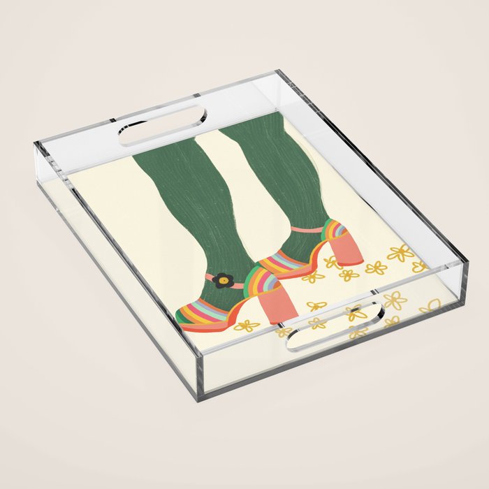 Rainbow walk feet Acrylic Tray Gallery Image 1