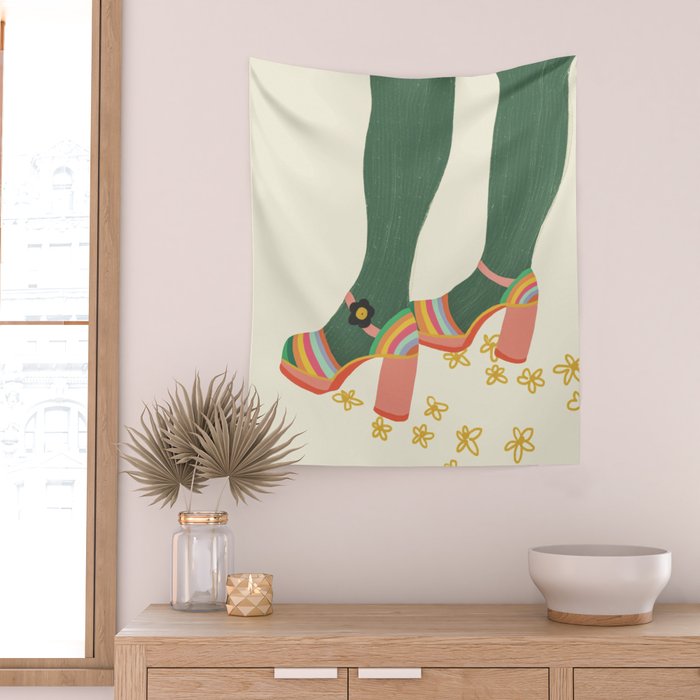 Rainbow walk feet Wall Tapestry Gallery Image 2