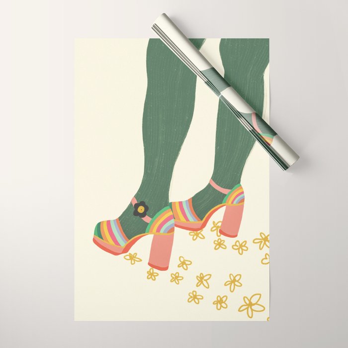Rainbow walk feet Wrapping Paper Gallery Image 1