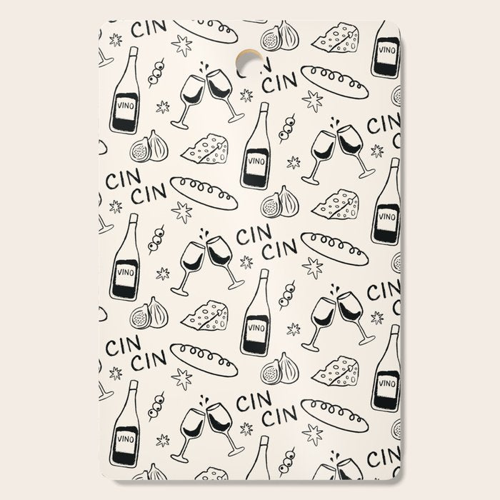 Cheers. Cheese and Wine Cutting Board Gallery Image 1