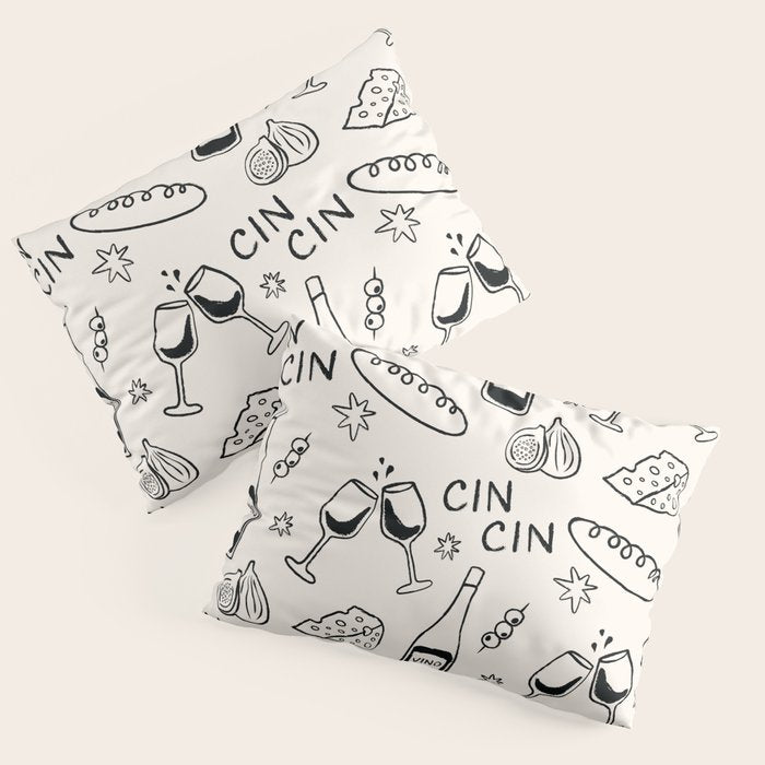 Cheers. Cheese and Wine Pillow Sham Gallery Image 1
