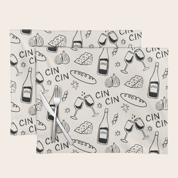 Cheers. Cheese and Wine Placemat Gallery Image 1