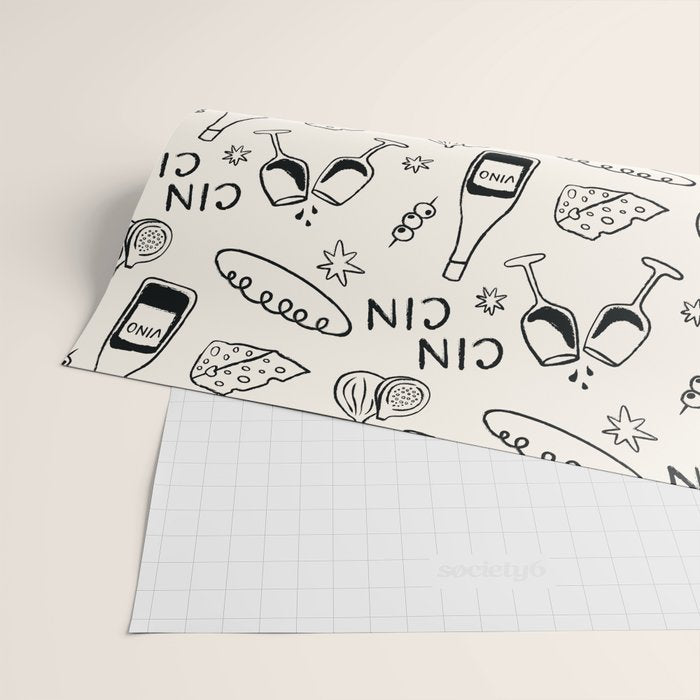Cheers. Cheese and Wine Wrapping Paper Gallery Image 2
