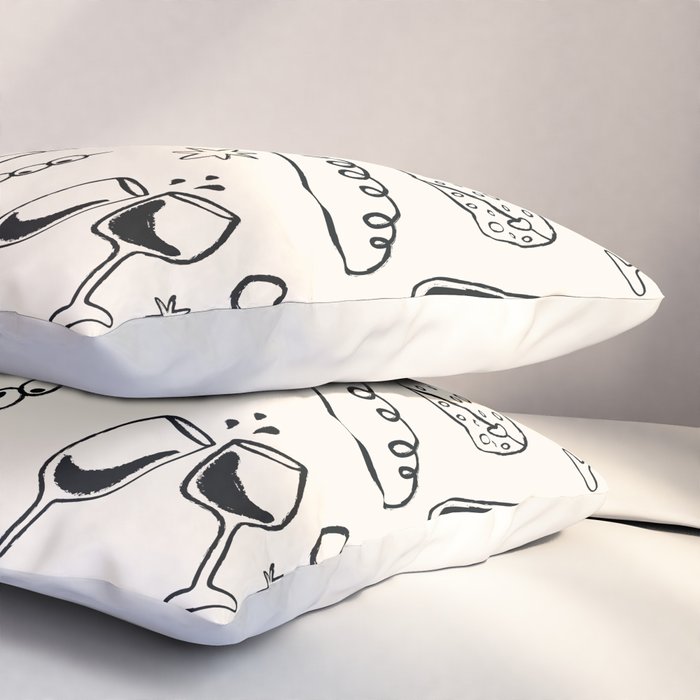 Cheers. Cheese and Wine Pillow Sham Gallery Image 3