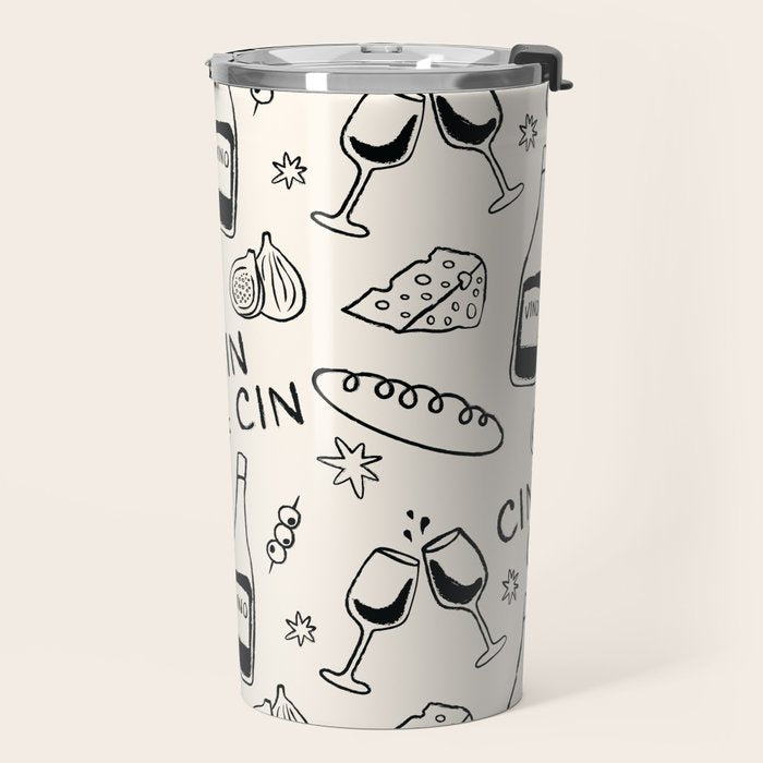 Cheers. Cheese and Wine Travel Mug Gallery Image 2