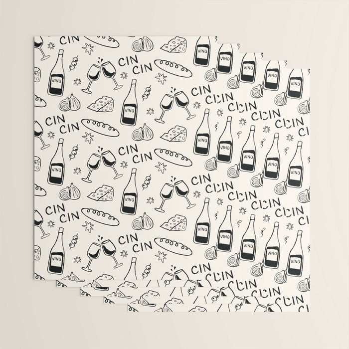 Cheers. Cheese and Wine Wrapping Paper Gallery Image 3