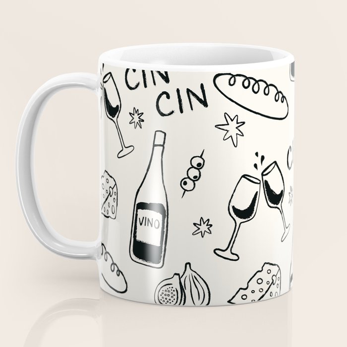 Cheers. Cheese and Wine Coffee Mug Gallery Image 3