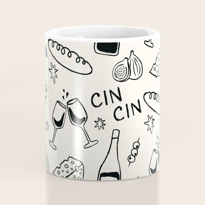 Cheers. Cheese and Wine Coffee Mug Gallery Image 4
