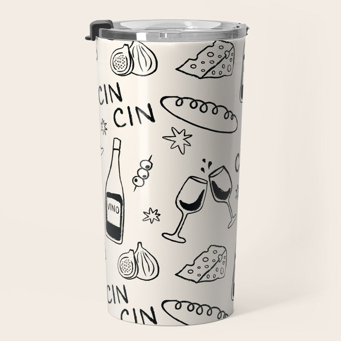 Cheers. Cheese and Wine Travel Mug Gallery Image 3