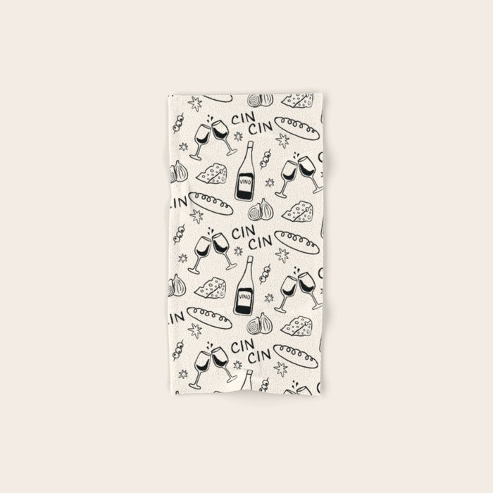 Cheers. Cheese and Wine Bath Towel Gallery Image 1