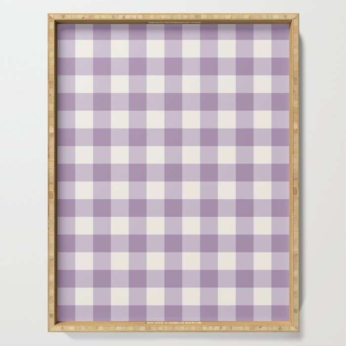 Lavender Gingham Serving Tray Gallery Image 1