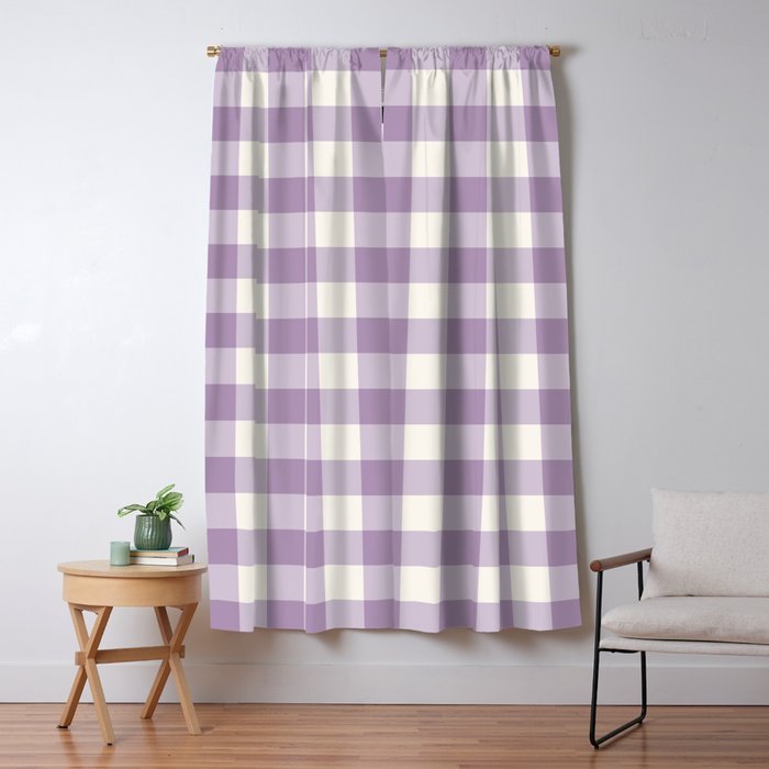 Lavender Gingham Window Curtain Gallery Image 1