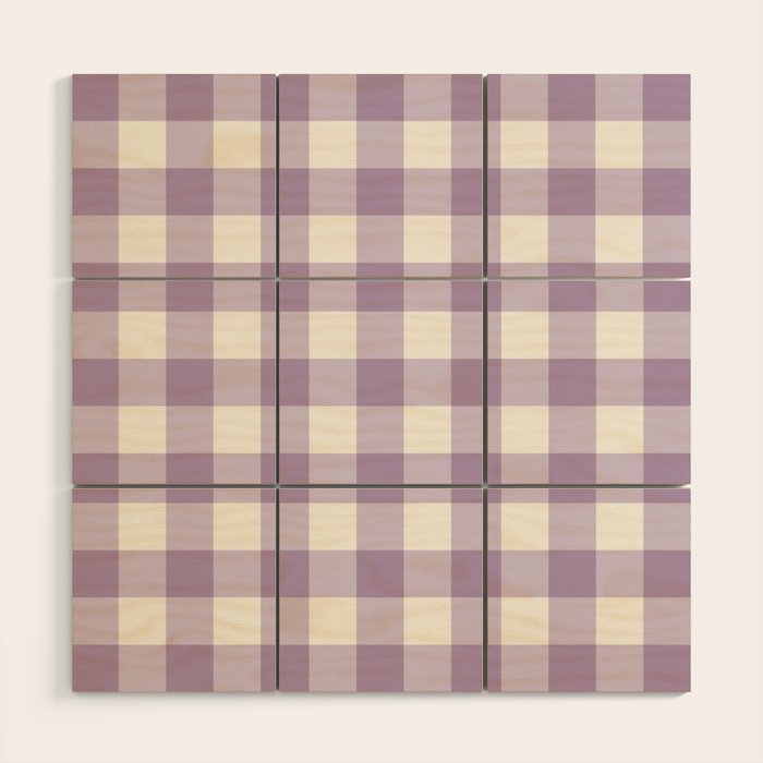 Lavender Gingham Wood Wall Art Gallery Image 1