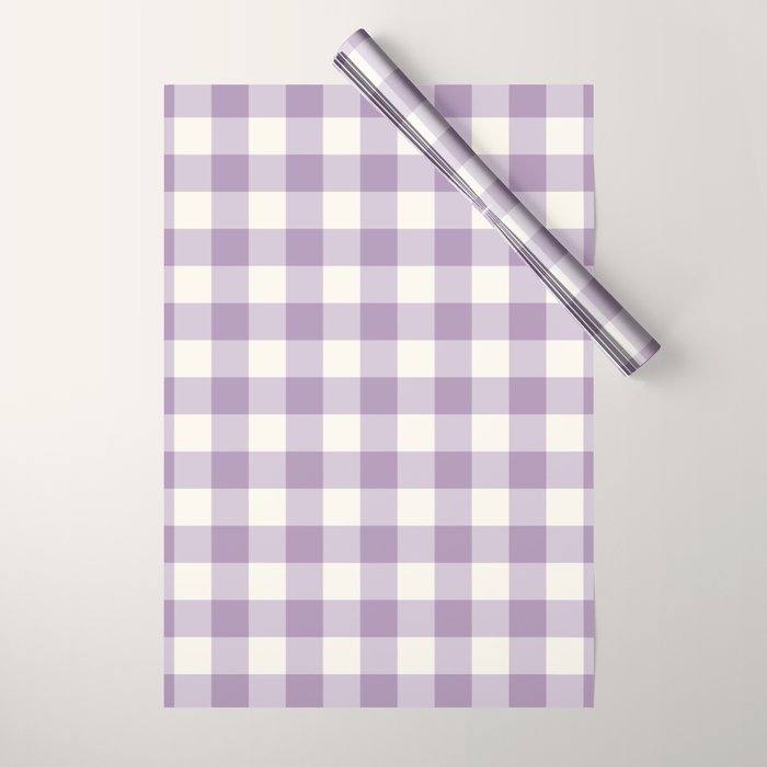 Lavender Gingham Wrapping Paper Gallery Image 1