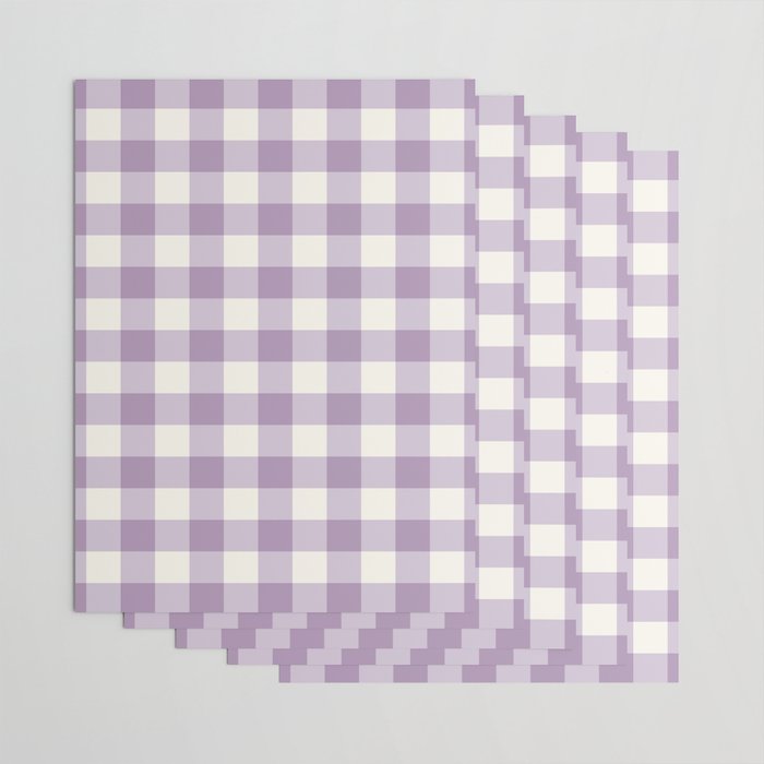Lavender Gingham Wrapping Paper Gallery Image 3