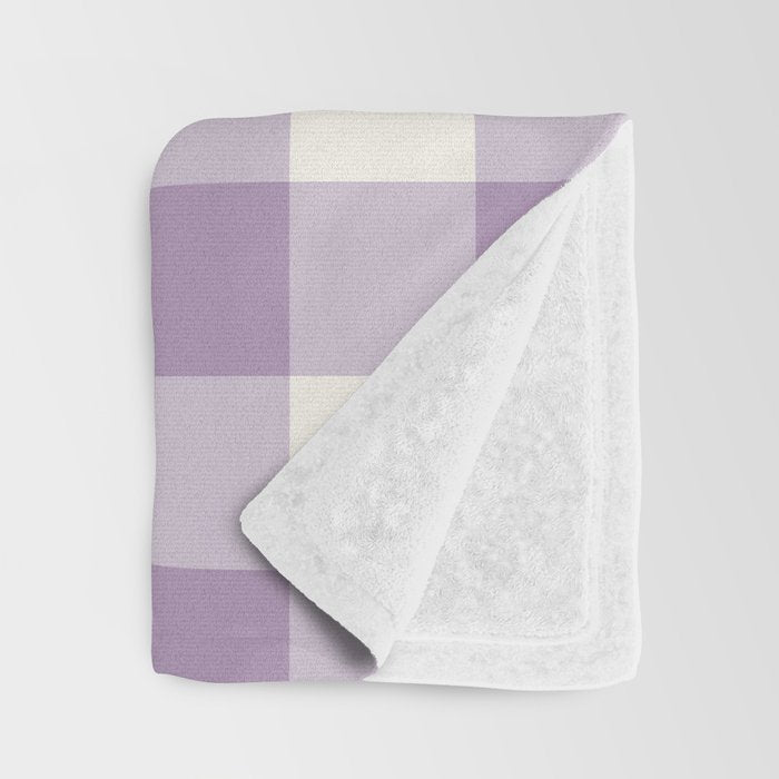 Lavender Gingham Throw Blanket Gallery Image 3