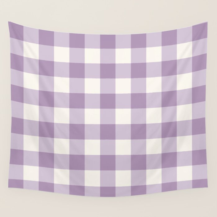 Lavender Gingham Wall Tapestry Gallery Image 1