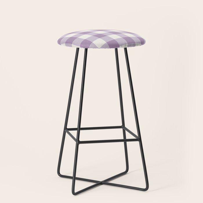 Lavender Gingham Stool Gallery Image 1