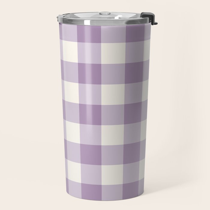 Lavender Gingham Travel Mug Gallery Image 2