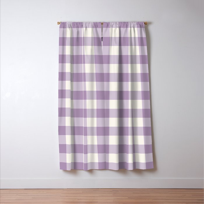 Lavender Gingham Window Curtain Gallery Image 3