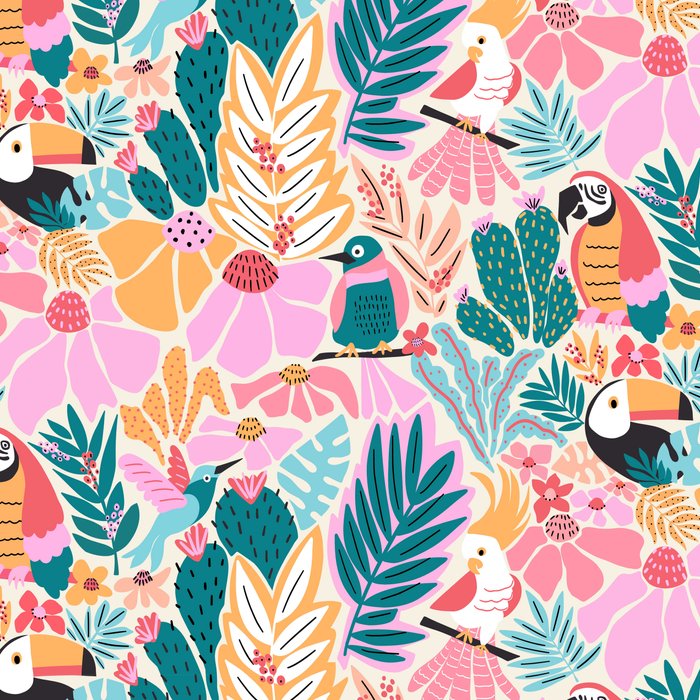 Joyful Jungle Birds In The Happy Pastel Tropics Coffee Mug Gallery Image 2