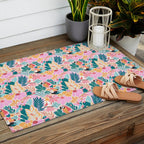 Joyful Jungle Birds In The Happy Pastel Tropics Outdoor Rug Gallery Image 2