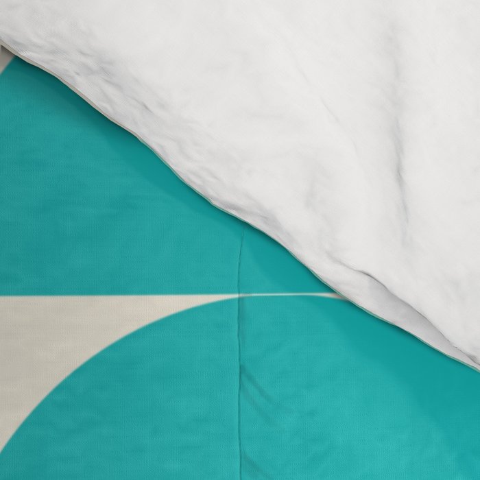 Mid-Century Geometrics Aqua Blue Teal Pattern Comforter Gallery Image 4