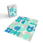 Mid-Century Geometrics Aqua Blue Teal Pattern Jigsaw Puzzle Gallery Image 2