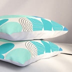 Mid-Century Geometrics Aqua Blue Teal Pattern Pillow Sham Gallery Image 3