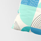 Mid-Century Geometrics Aqua Blue Teal Pattern Pillow Sham Gallery Image 4