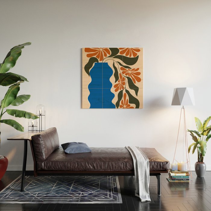 Tropical flower pot Wood Wall Art Gallery Image 2
