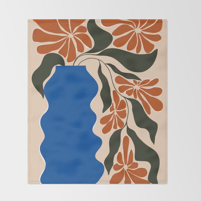 Tropical flower pot Throw Blanket Gallery Image 2