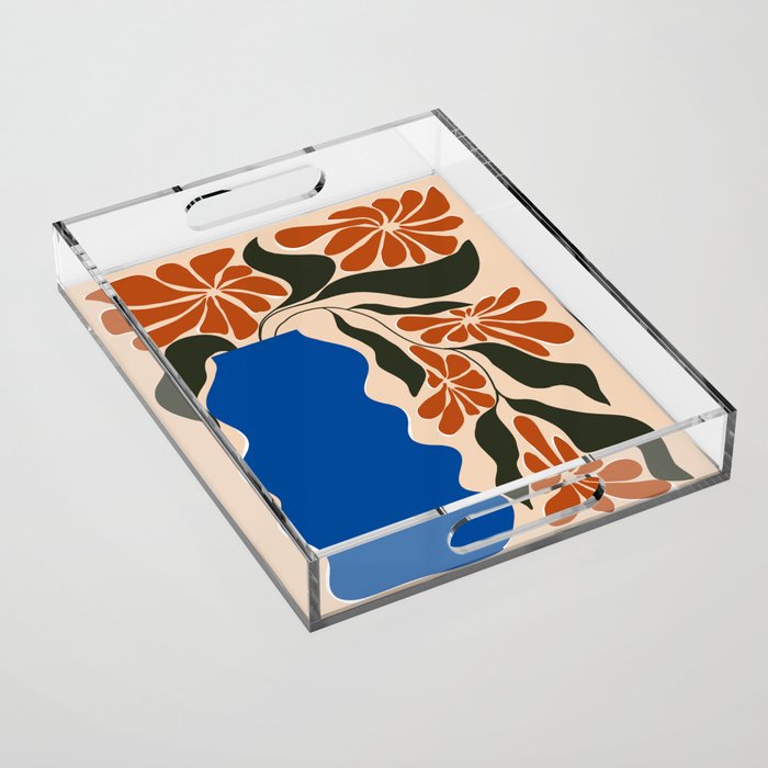 Tropical flower pot Acrylic Tray Gallery Image 1