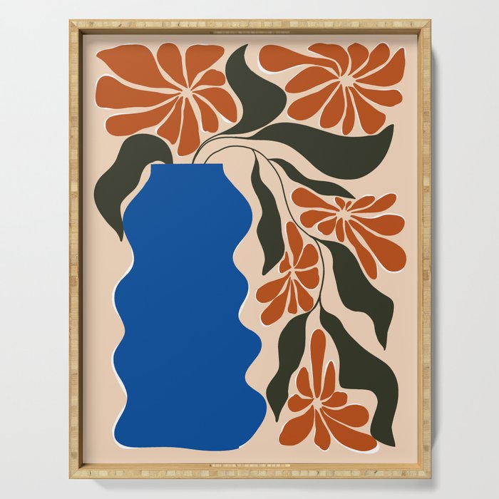 Tropical flower pot Serving Tray Gallery Image 1