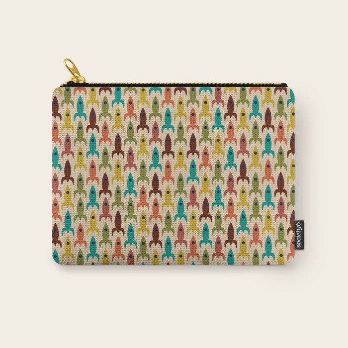 Little Rockets - Atomic Age Mid-Century Modern Pattern in Mid Mod Multicolour  Carry All Pouch Gallery Image 1