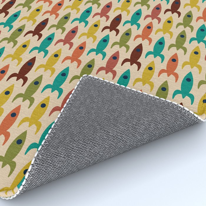 Little Rockets - Atomic Age Mid-Century Modern Pattern in Mid Mod Multicolour  Rug Gallery Image 4