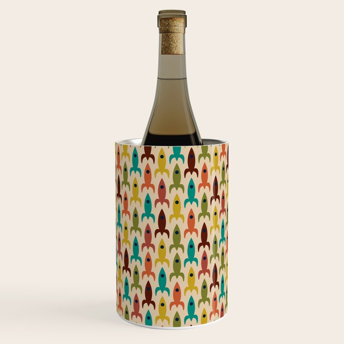Little Rockets - Atomic Age Mid-Century Modern Pattern in Mid Mod Multicolour  Wine Chiller Gallery Image 3