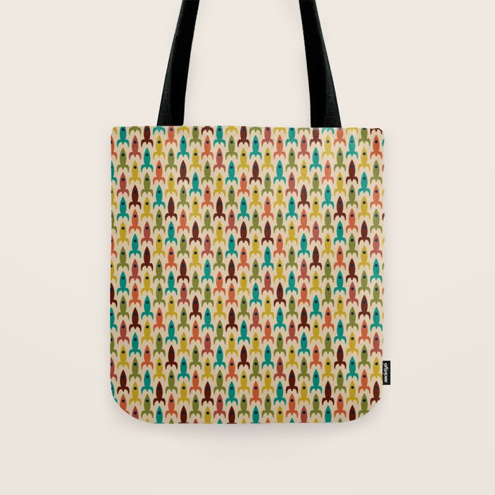Little Rockets - Atomic Age Mid-Century Modern Pattern in Mid Mod Multicolour  Tote Bag Gallery Image 1