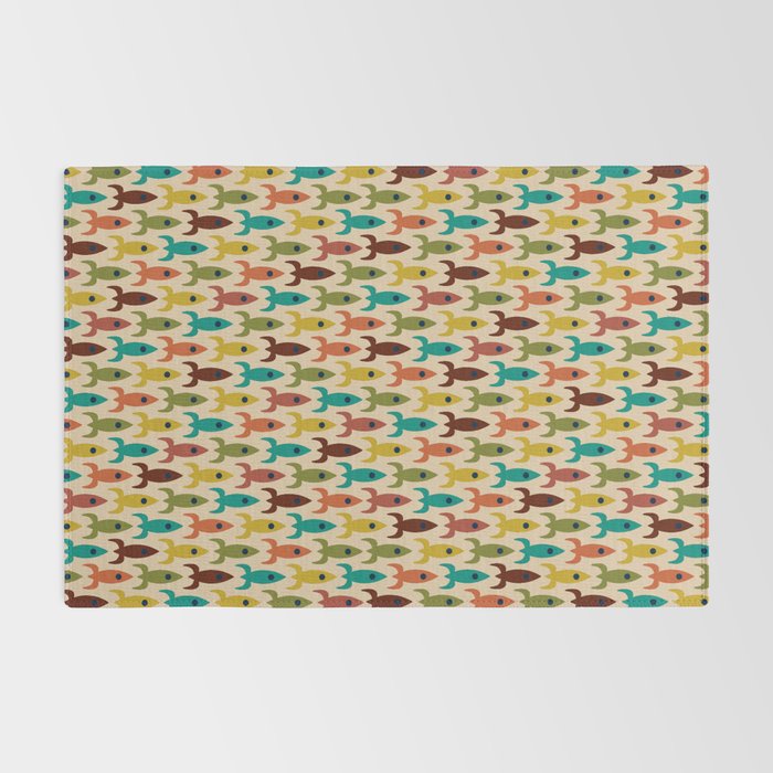 Little Rockets - Atomic Age Mid-Century Modern Pattern in Mid Mod Multicolour  Rug Gallery Image 2