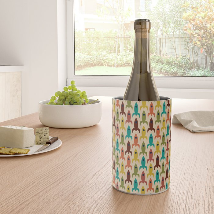 Little Rockets - Atomic Age Mid-Century Modern Pattern in Mid Mod Multicolour  Wine Chiller Gallery Image 4