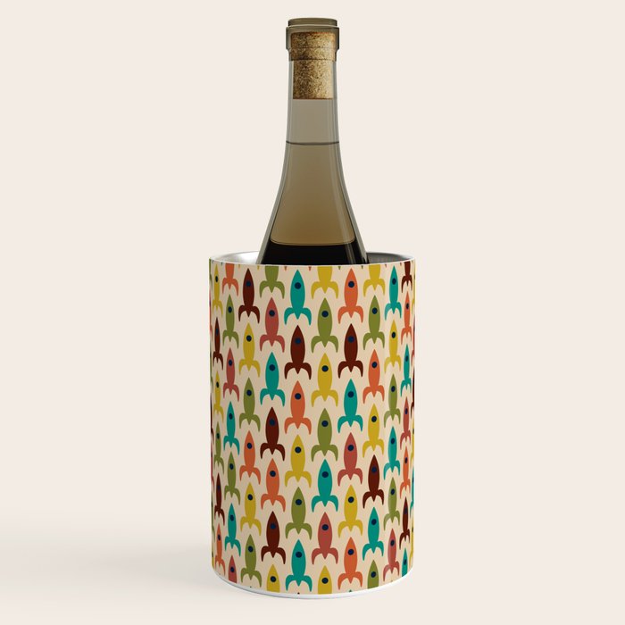 Little Rockets - Atomic Age Mid-Century Modern Pattern in Mid Mod Multicolour  Wine Chiller Gallery Image 1
