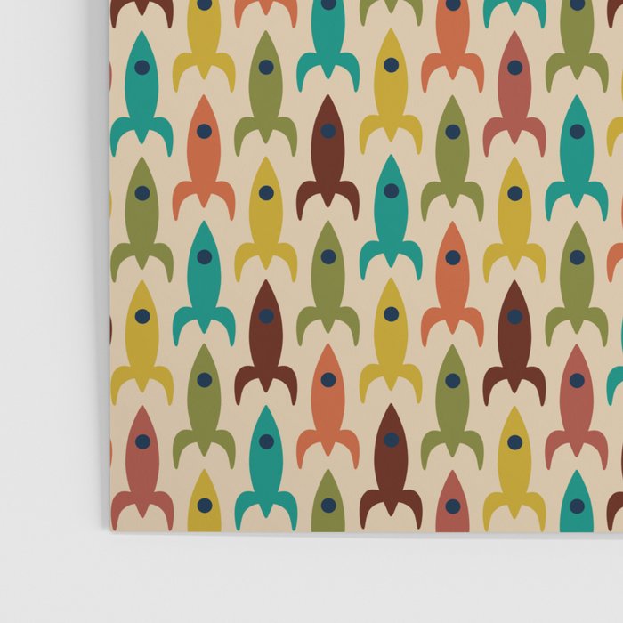 Little Rockets - Atomic Age Mid-Century Modern Pattern in Mid Mod Multicolour  Poster Gallery Image 3