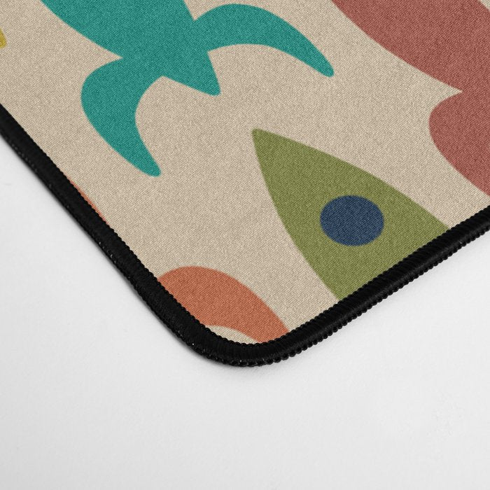 Little Rockets - Atomic Age Mid-Century Modern Pattern in Mid Mod Multicolour  Desk Mat Gallery Image 4