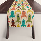 Little Rockets - Atomic Age Mid-Century Modern Pattern in Mid Mod Multicolour  Table Runner Gallery Image 1