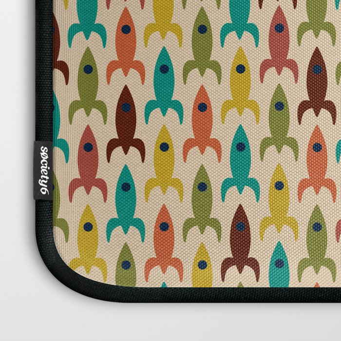 Little Rockets - Atomic Age Mid-Century Modern Pattern in Mid Mod Multicolour  Laptop Sleeve Gallery Image 3