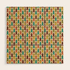 Little Rockets - Atomic Age Mid-Century Modern Pattern in Mid Mod Multicolour  Wood Wall Art Gallery Image 1