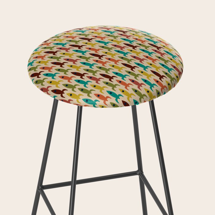 Little Rockets - Atomic Age Mid-Century Modern Pattern in Mid Mod Multicolour  Stool Gallery Image 2