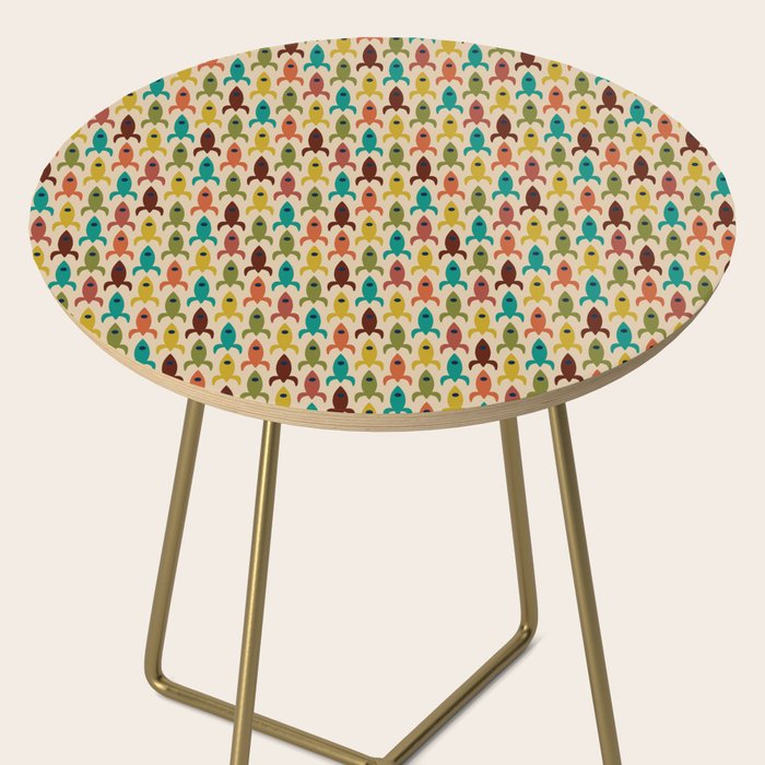 Little Rockets - Atomic Age Mid-Century Modern Pattern in Mid Mod Multicolour  Side Table Gallery Image 2