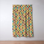 Little Rockets - Atomic Age Mid-Century Modern Pattern in Mid Mod Multicolour  Window Curtain Gallery Image 3